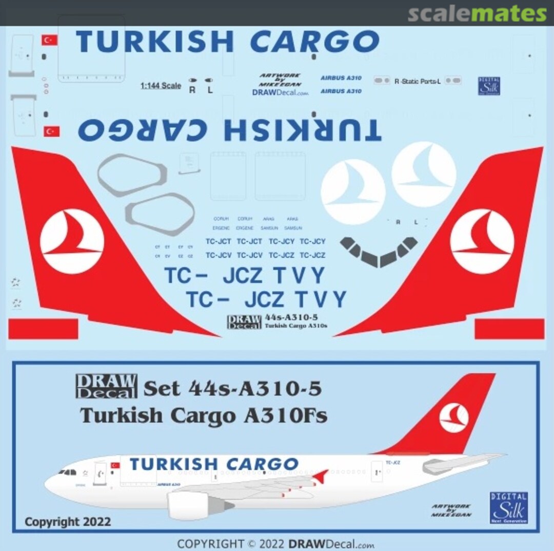 Boxart Turkish Cargo A310Fs 44-A310-5 Draw Decal Boxart Turkish Cargo A310Fs 44-A310-5 Draw Decal