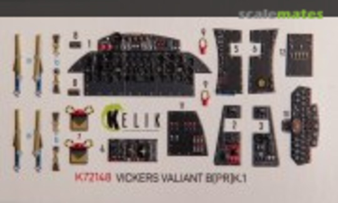 1:72 Vickers Valiant B(PR)K.1 Front Cockpit interior 3D decals (Kelik K72148) K72148