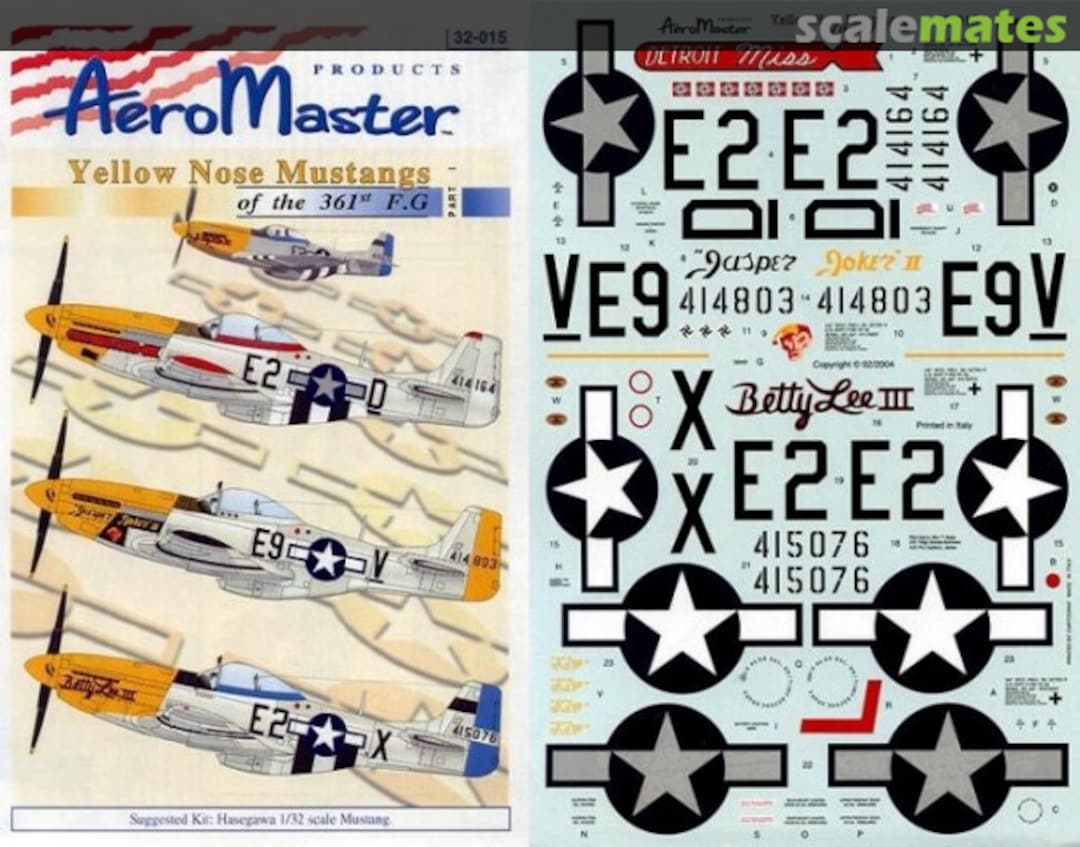 Boxart Yellow Nose Mustangs of the 361st F.G Part I 32-015 AeroMaster Boxart Yellow Nose Mustangs of the 361st F.G Part I 32-015 AeroMaster
