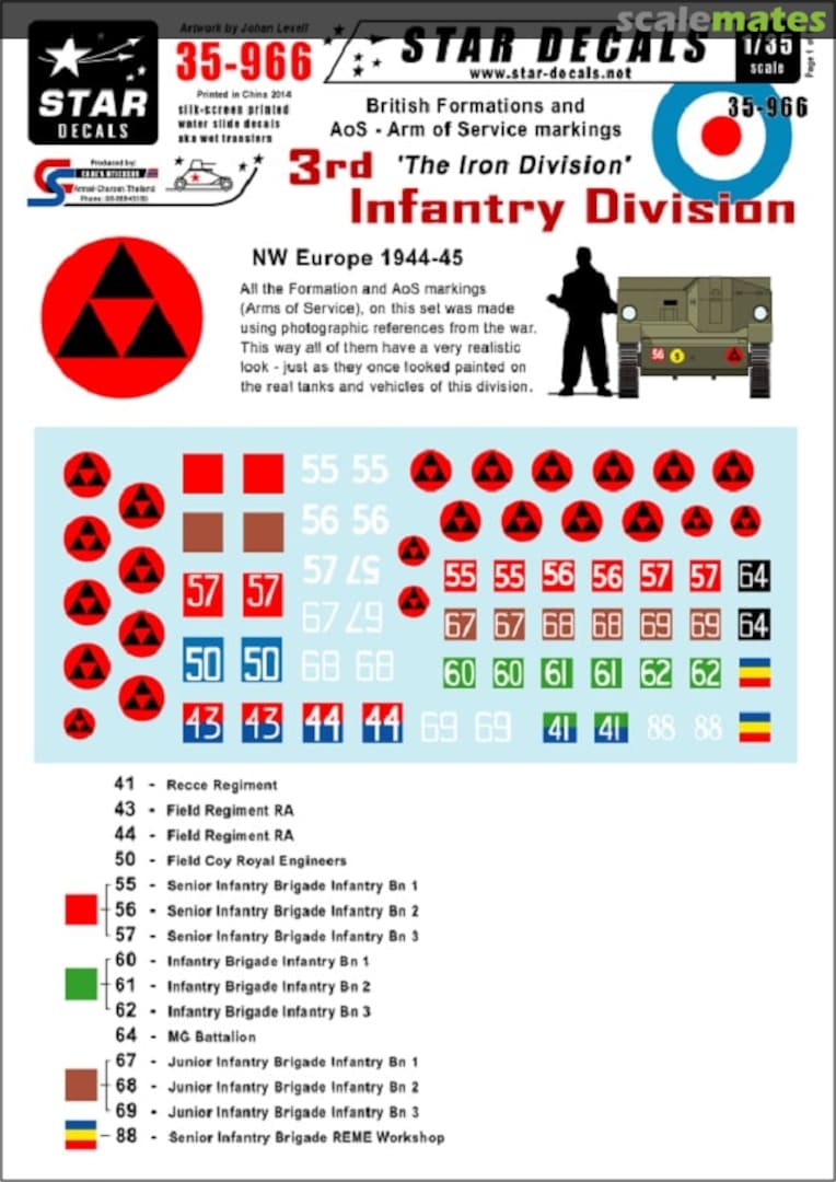 Boxart British Formations and AoS Markings - 3rd Infantry 'The Iron Division' 35-966 Star Decals Boxart British Formations and AoS Markings - 3rd Infantry 'The Iron Division' 35-966 Star Decals