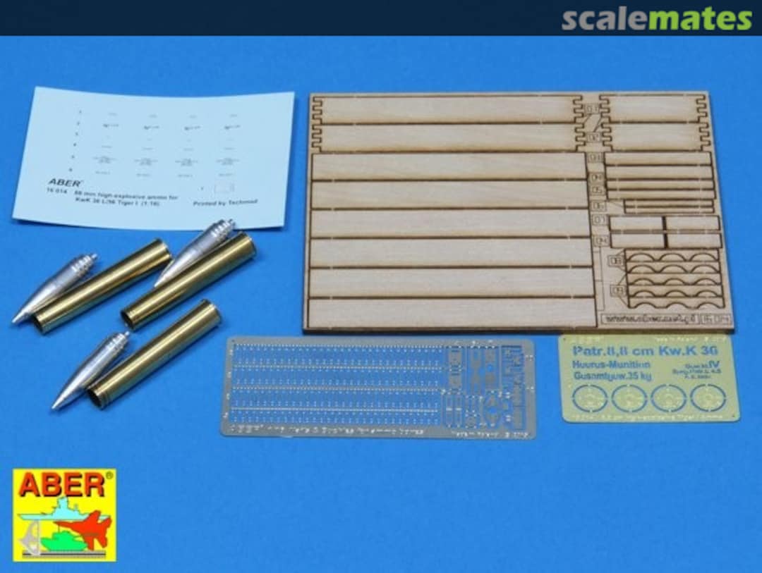 Contents 8,8cm Tiger I high-explosive Ammo with box 16014 Aber Contents 8,8cm Tiger I high-explosive Ammo with box 16014 Aber