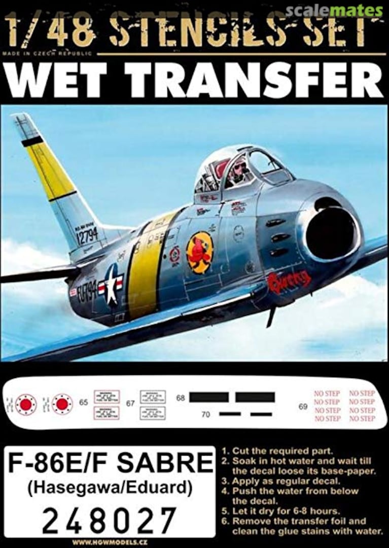 Boxart F-86E F-86F Sabre Stencils 248027 HGW Models Boxart F-86E F-86F Sabre Stencils 248027 HGW Models