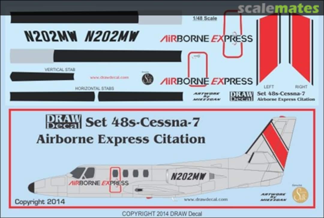 Boxart Airborne Express Citation I 48-Cessna-7 Draw Decal Boxart Airborne Express Citation I 48-Cessna-7 Draw Decal
