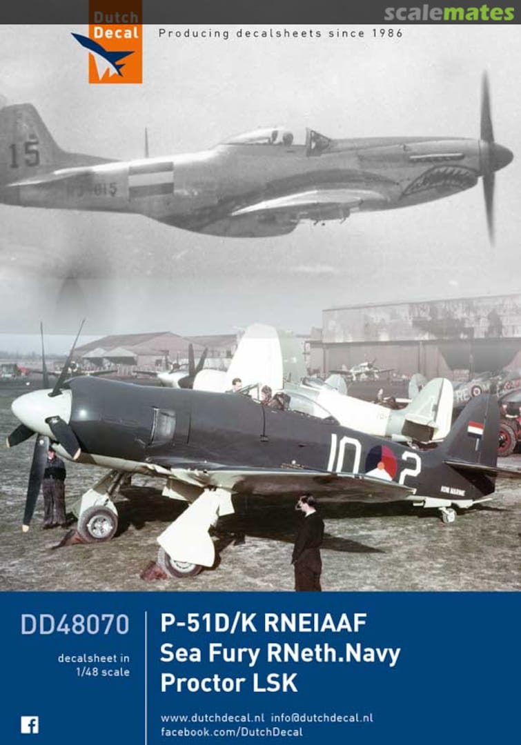 Boxart P-51D/K RNEIAAF, Sea Fury RNeth.Navy, Proctor LSK DD48070 Dutch Decal Boxart P-51D/K RNEIAAF, Sea Fury RNeth.Navy, Proctor LSK DD48070 Dutch Decal