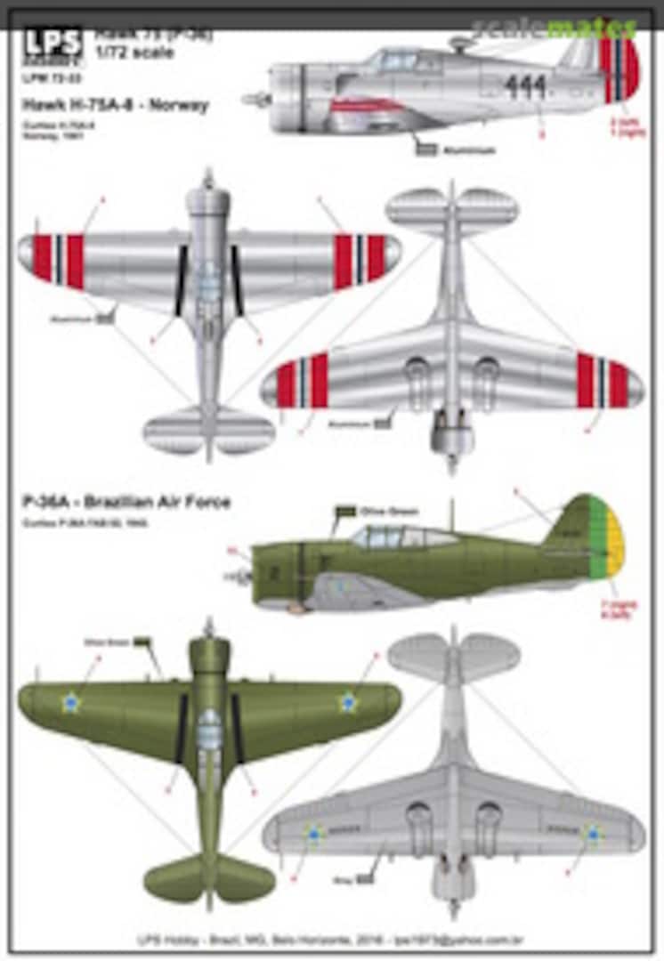 Boxart Curtiss Hawk 75A-8 (P-36A) Norway and Brazili LPM72-33 LPS Hobby Boxart Curtiss Hawk 75A-8 (P-36A) Norway and Brazili LPM72-33 LPS Hobby