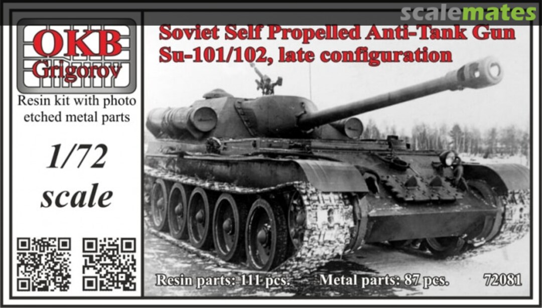 Boxart Soviet Self Propelled Anti-Tank Gun Su-101/102, late configuration 72081 OKB Grigorov Boxart Soviet Self Propelled Anti-Tank Gun Su-101/102, late configuration 72081 OKB Grigorov