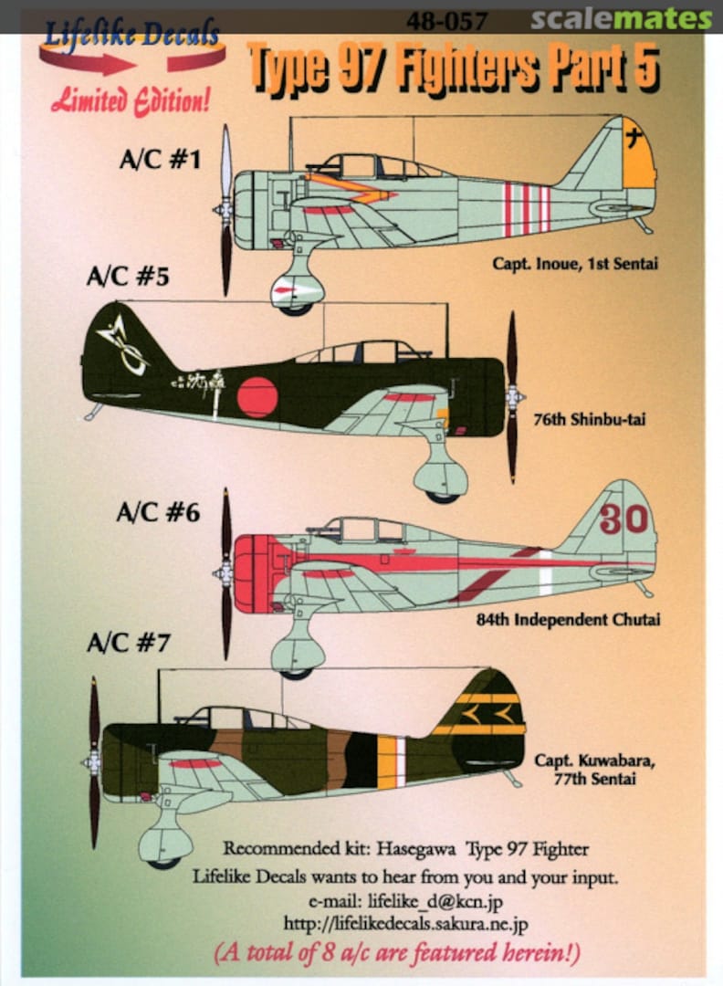 Boxart Type 97 Fighters Part 5 48-057 Lifelike Decals