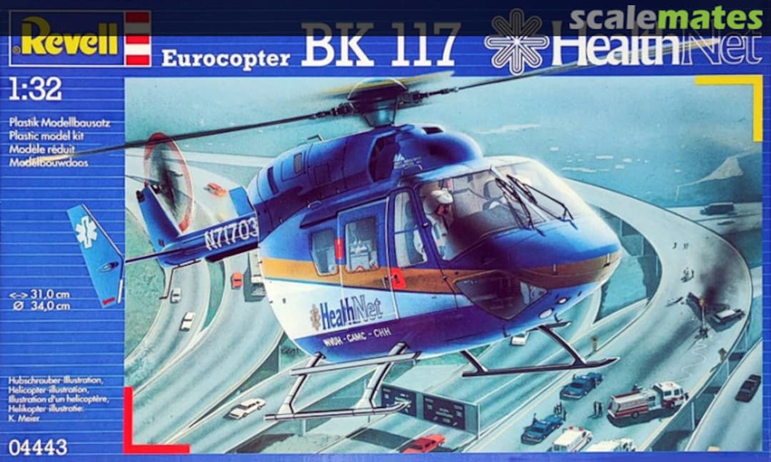 Boxart Eurocopter BK 117 HealthNet 04443 Revell Boxart Eurocopter BK 117 HealthNet 04443 Revell
