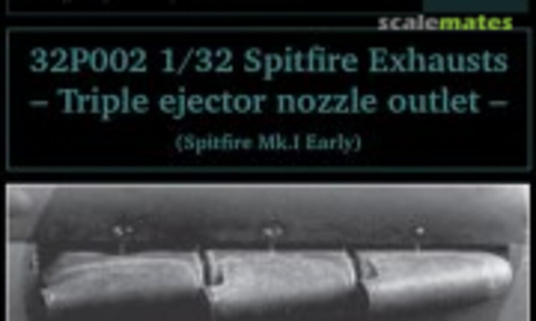 1:32 Spitfire Exhausts, Spitfire Mk.I (Early) - Triple ejector nozzle outlet (Kotare 32P002) 32P002