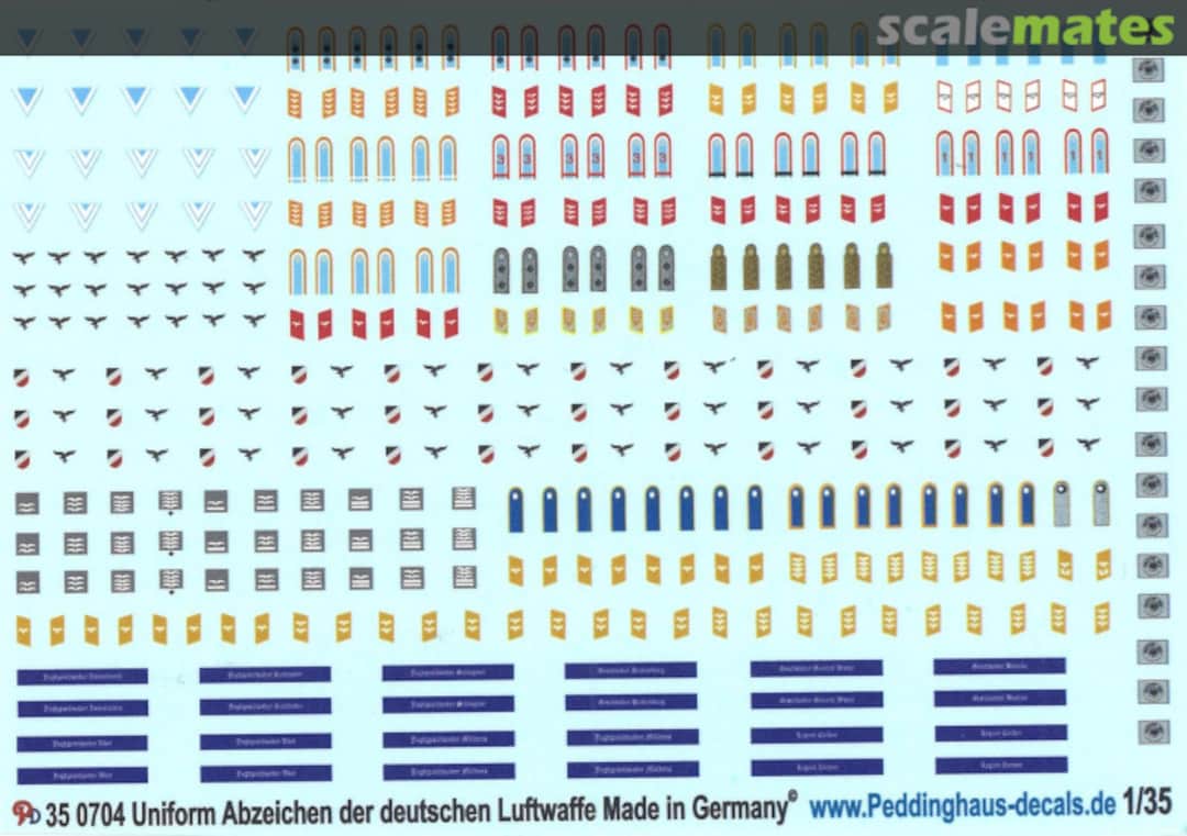 Boxart Uniformabzeichen der Deutschen Luftwaffe 35 0704 Peddinghaus-Decals Boxart Uniformabzeichen der Deutschen Luftwaffe 35 0704 Peddinghaus-Decals