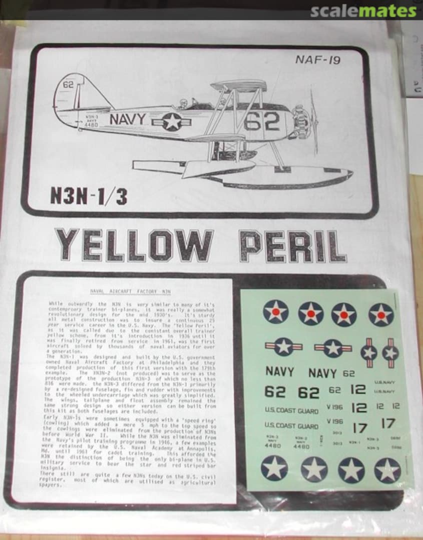 Boxart N3N-1/3 Yellow Peril NAF-19 Esoteric Models Boxart N3N-1/3 Yellow Peril NAF-19 Esoteric Models