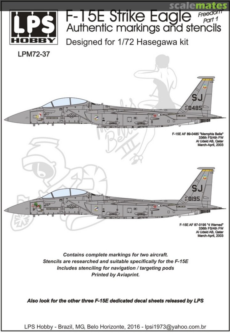 Boxart F-15E Strike Eagle 'Iraq Freedom' Part 1 LPM72-37 LPS Hobby Boxart F-15E Strike Eagle 'Iraq Freedom' Part 1 LPM72-37 LPS Hobby