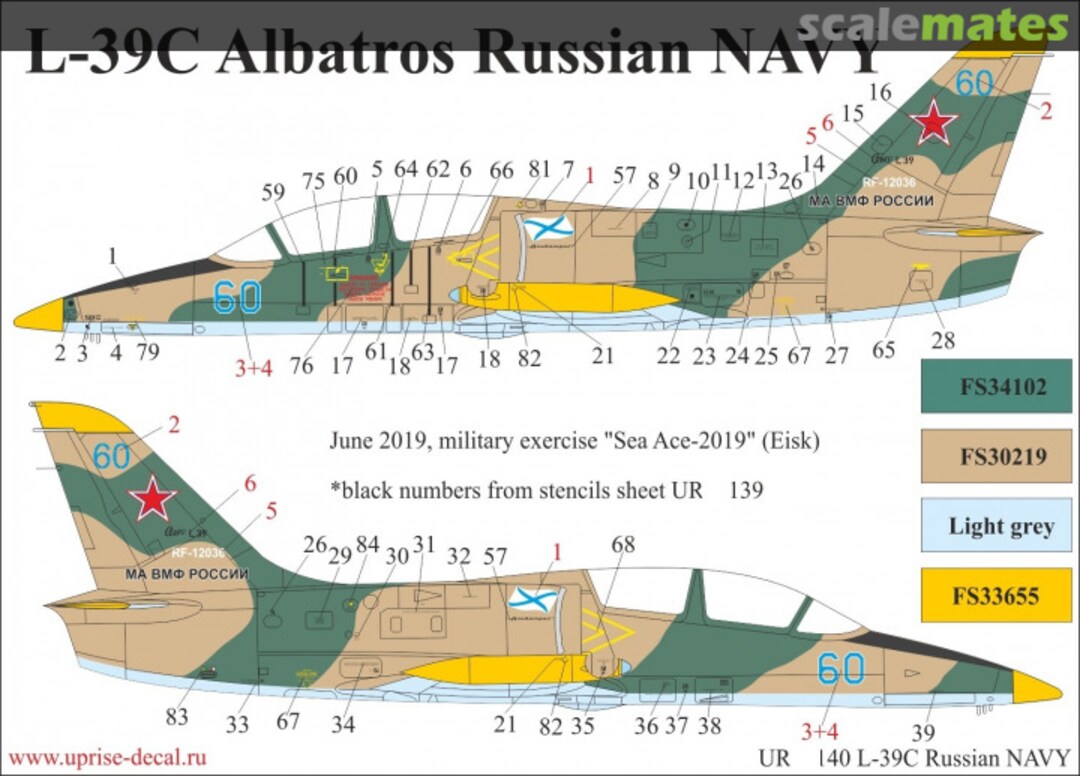 Boxart L-39C Albatros Russian NAVY with stencils UR72140 UpRise Decal Boxart L-39C Albatros Russian NAVY with stencils UR72140 UpRise Decal