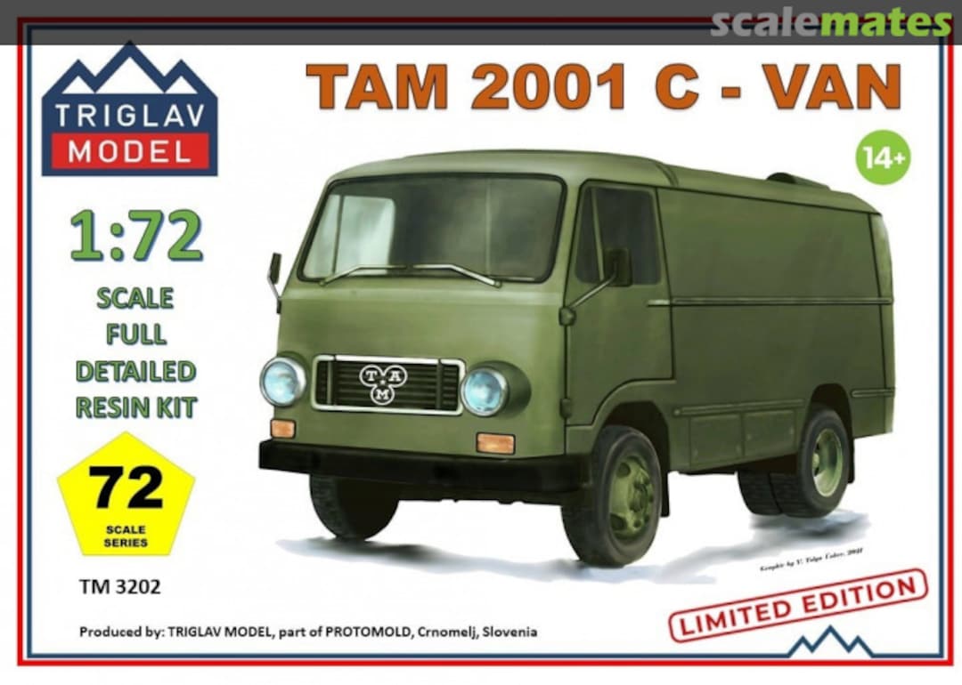 Boxart TAM 2001 C Van TM3202 Triglav model Boxart TAM 2001 C Van TM3202 Triglav model