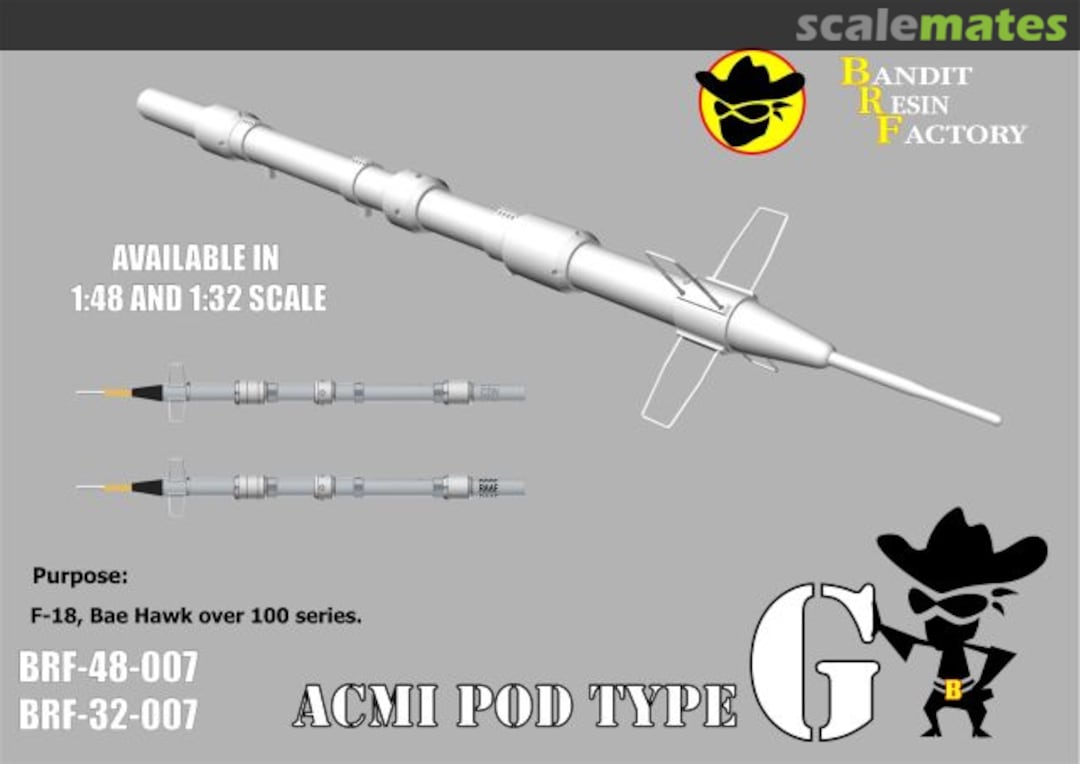 Boxart TCTS CUBIC/ACMI Pod (Ballasted) BRF-32-007 Bandit Resin Factory Boxart TCTS CUBIC/ACMI Pod (Ballasted) BRF-32-007 Bandit Resin Factory