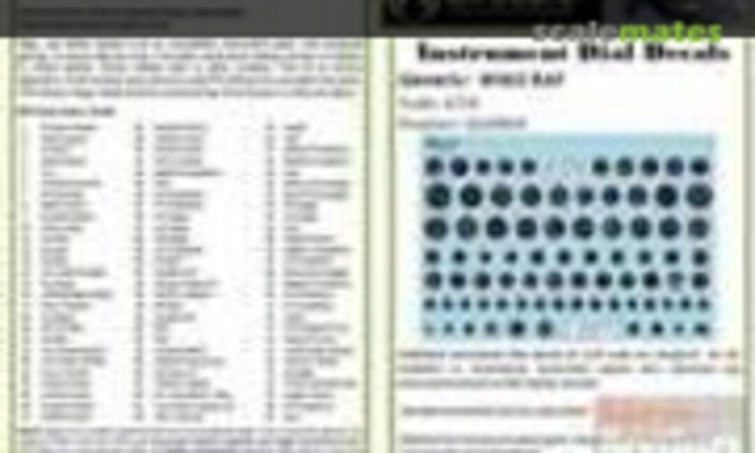1:24 Instrument Dial Decals WW2 RAF late (Airscale AS24 RAF) AS24 RAF