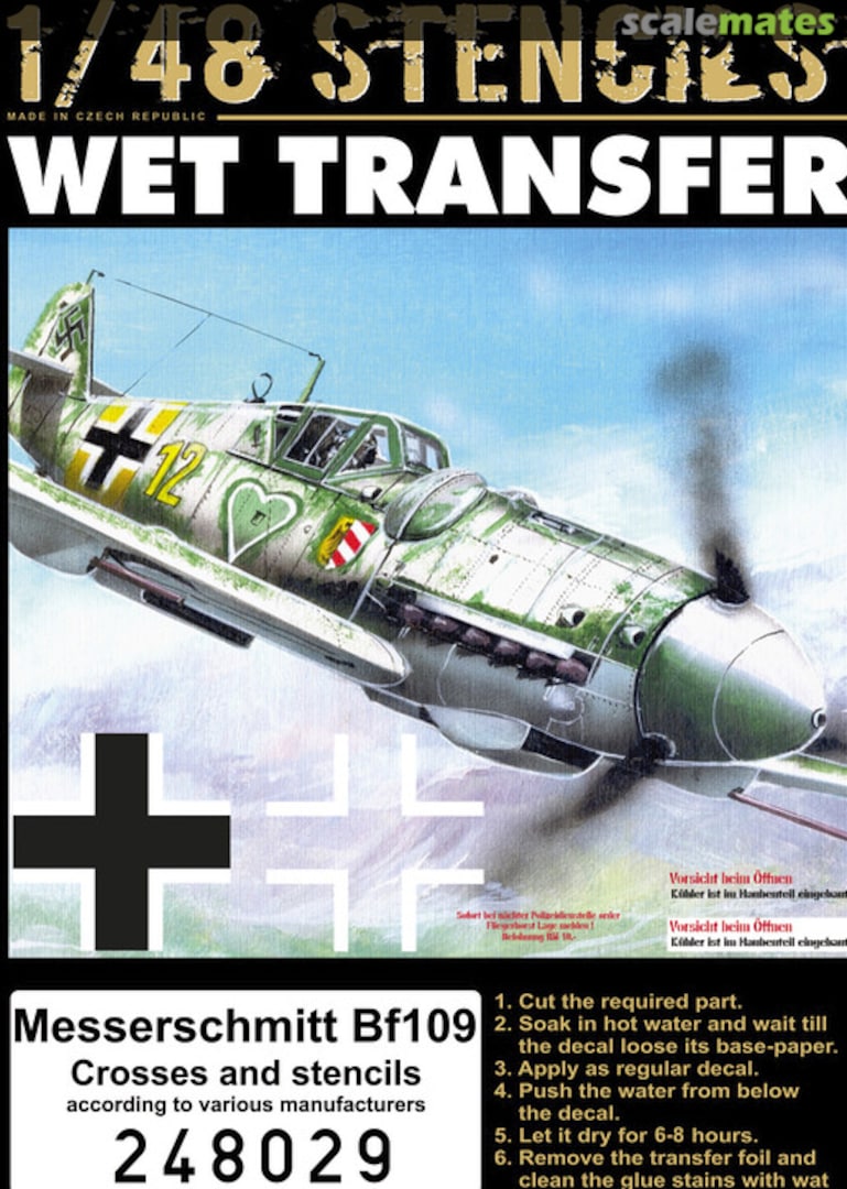Boxart Messerschmitt Bf 109 Crosses and Stencils 248029 HGW Models Boxart Messerschmitt Bf 109 Crosses and Stencils 248029 HGW Models