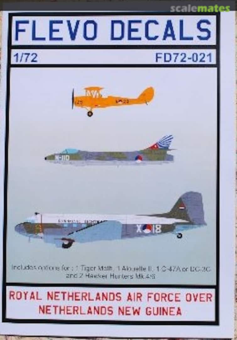 Boxart Royal Netherlands Air Force over Netherlands New Guinea FD72-021 Flevo Decals Boxart Royal Netherlands Air Force over Netherlands New Guinea FD72-021 Flevo Decals