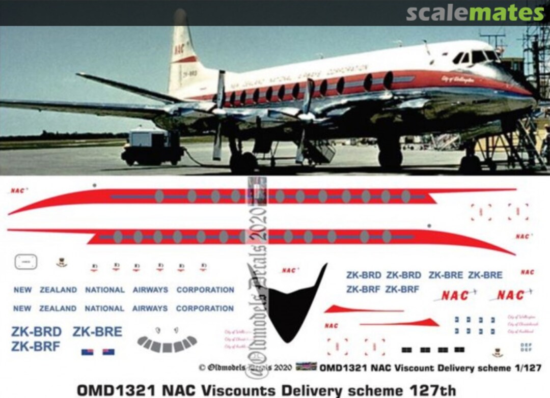 Boxart NAC Viscount Delivery scheme OMD1321 Oldmodels Decals