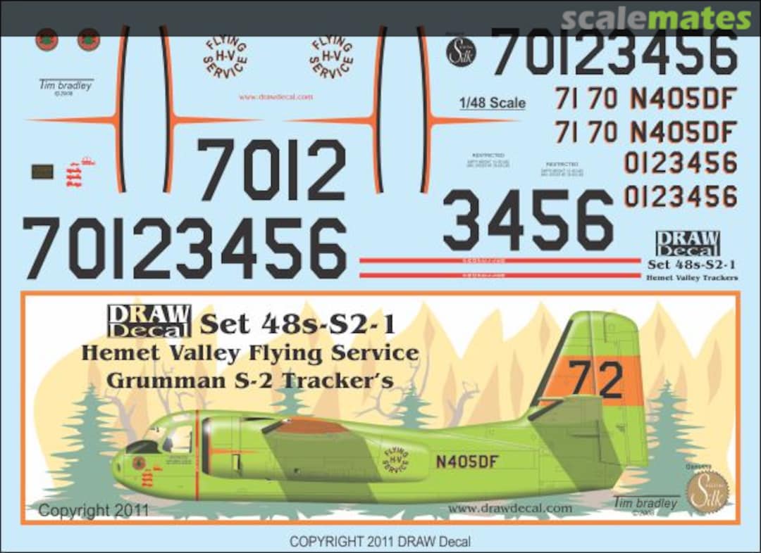 Boxart Hemet Valley S-2 Tracker Fire Bombers 48-S2-1 Draw Decal