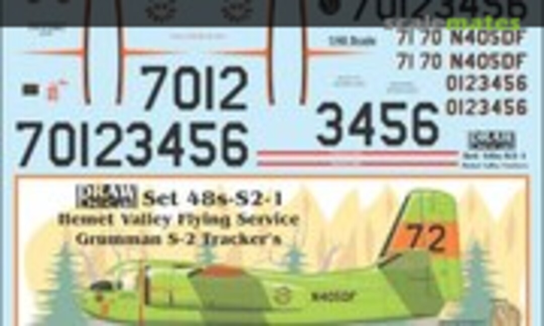 1:48 Hemet Valley S-2 Tracker Fire Bombers (Draw Decal 48-S2-1) 48-S2-1