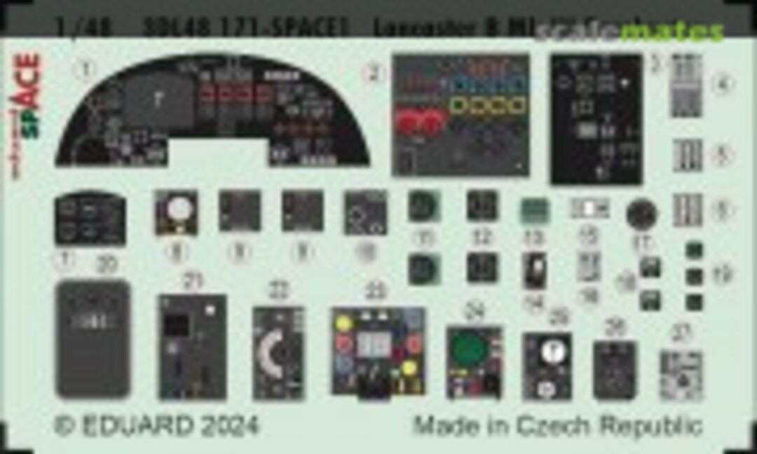 1:48 Lancaster B Mk.III Dambuster SPACE interior 3D decals (Eduard 3DL48171)