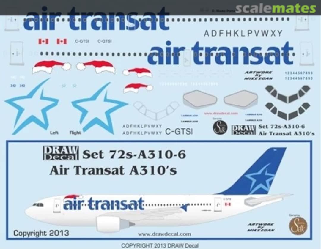 Boxart Air Transat A310s 72-A310-6 Draw Decal Boxart Air Transat A310s 72-A310-6 Draw Decal