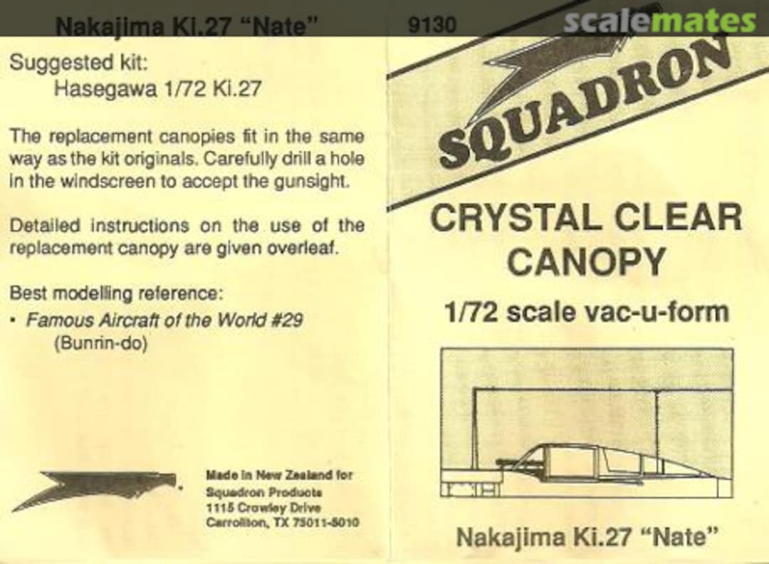 Boxart Canopy - Ki-27 Nate 9130 Squadron Boxart Canopy - Ki-27 Nate 9130 Squadron