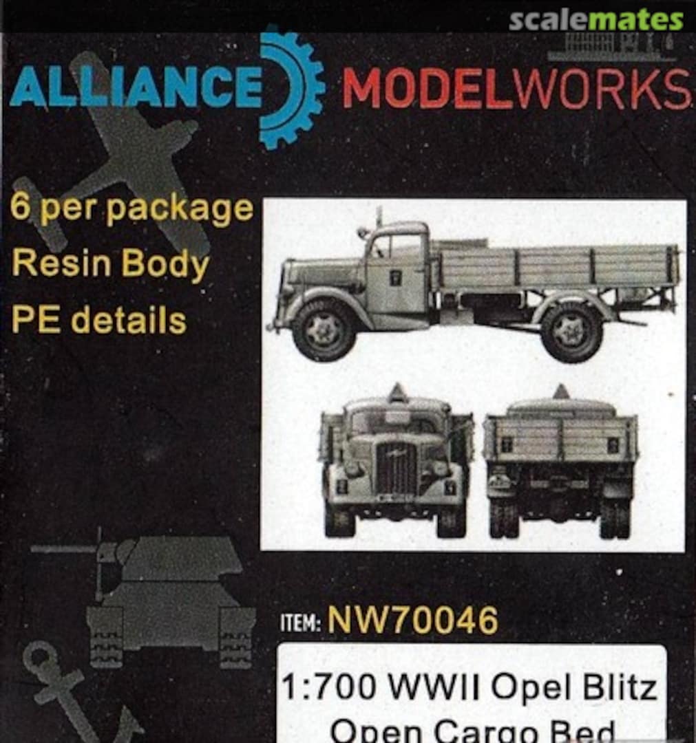Boxart WW2 Opel Blitz Open Cargo Bed (6 Pcs.) NW70046 Alliance Model Works Boxart WW2 Opel Blitz Open Cargo Bed (6 Pcs.) NW70046 Alliance Model Works