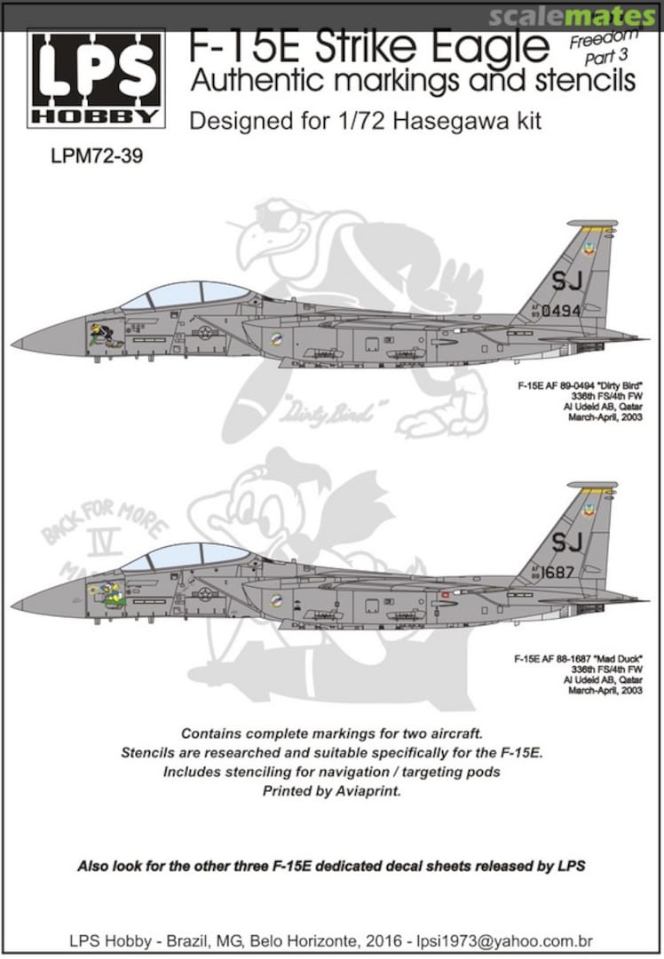 Boxart F-15E Strike Eagle 'Iraq Freedom' Part 3 LPM72-39 LPS Hobby Boxart F-15E Strike Eagle 'Iraq Freedom' Part 3 LPM72-39 LPS Hobby