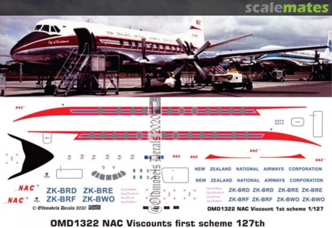 Boxart NAC Viscount 1st scheme OMD1322 Oldmodels Decals