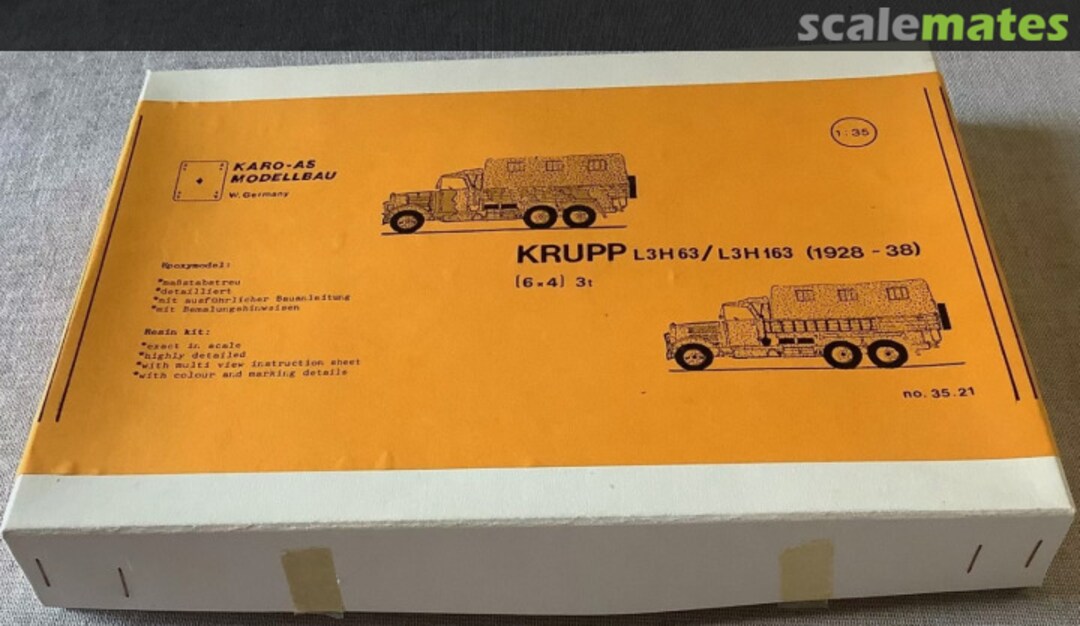 Boxart Krupp L3H 63/L3H 163 6x4 3 t 35-21 Karo As