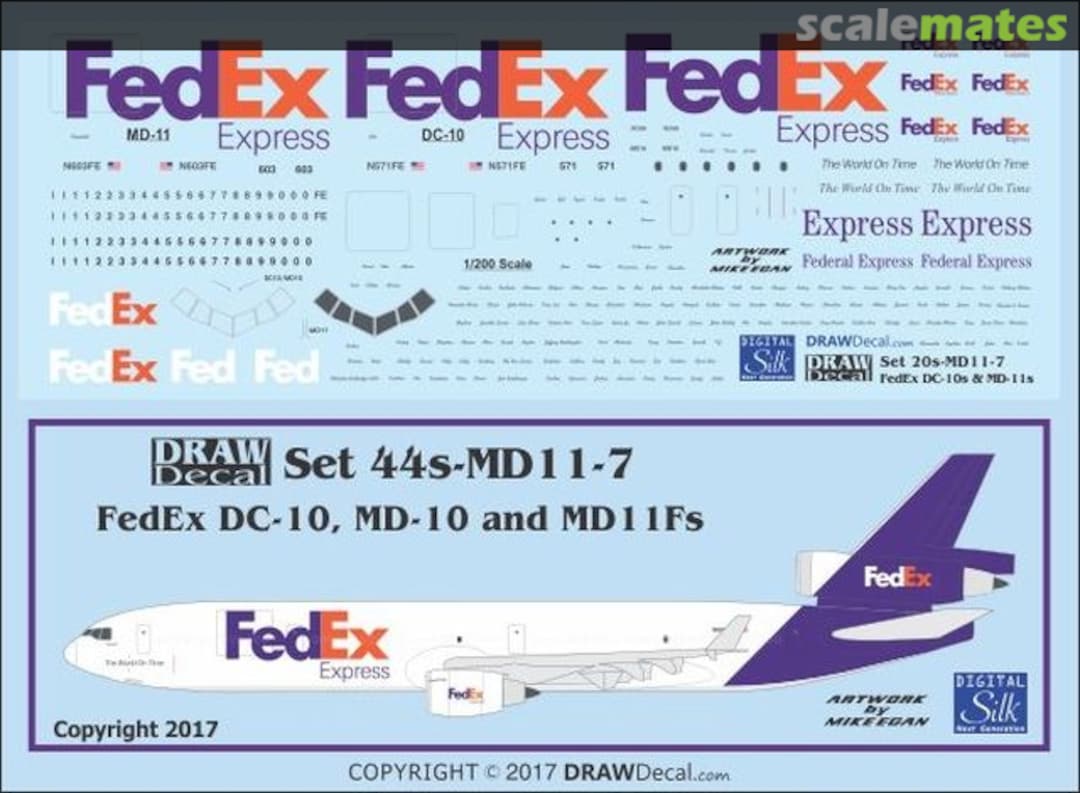 Boxart FedEx DC-10, MD-10 and MD11Fs 20-MD11-7 Draw Decal Boxart FedEx DC-10, MD-10 and MD11Fs 20-MD11-7 Draw Decal