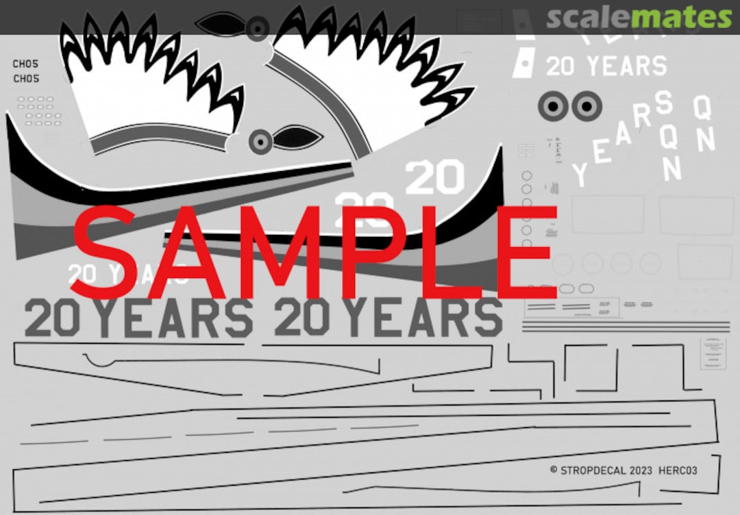 Boxart Lockheed Hercules CH05 20 years HERC03 Stropdecal Boxart Lockheed Hercules CH05 20 years HERC03 Stropdecal