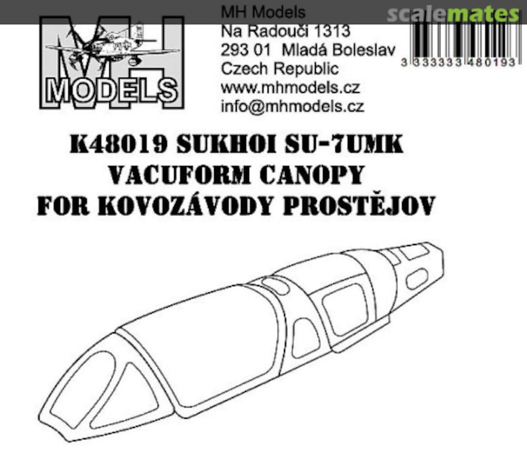 Boxart Sukhoi Su-7UMK Vacuform Canopy K48019 MH Models