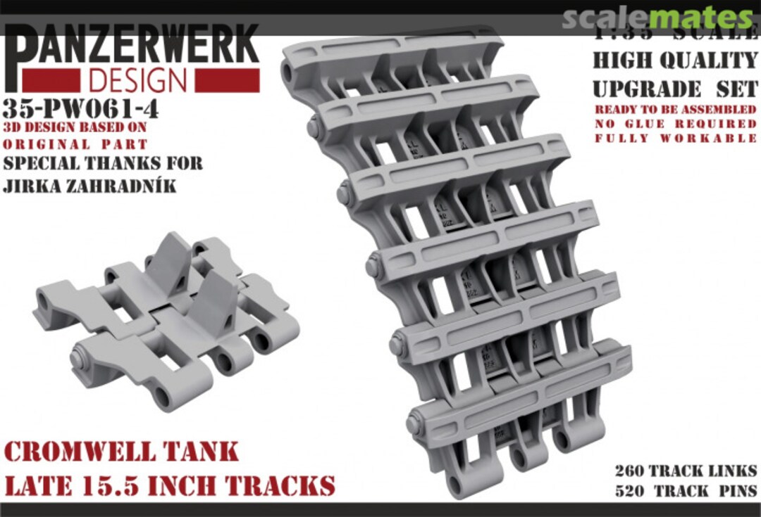 Boxart Cromwell tracks late 15.5 inch wide 35PW-061-4 Panzerwerk design Boxart Cromwell tracks late 15.5 inch wide 35PW-061-4 Panzerwerk design
