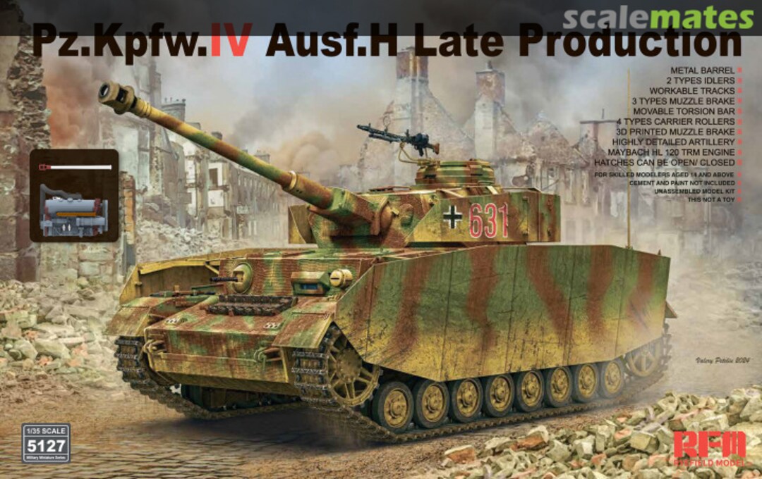 Boxart Sd.Kfz.161/1 Panzerkampfwagen IV Ausf. H RM-5127 Rye Field Model