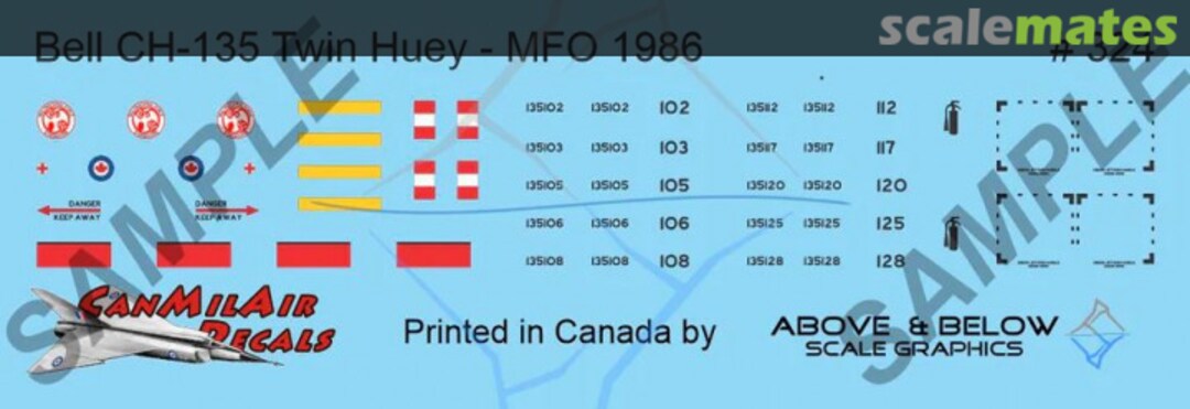 Boxart Bell CH-135 Twin Huey 324 Above & Below Graphics
