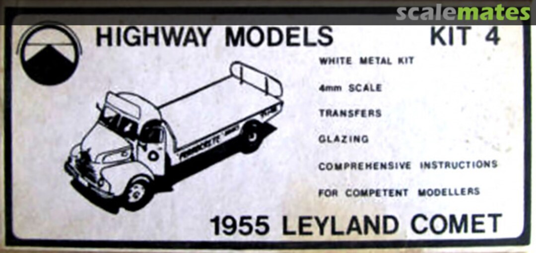 Boxart 1955 Leyland Comet 4 Highway Models Boxart 1955 Leyland Comet 4 Highway Models