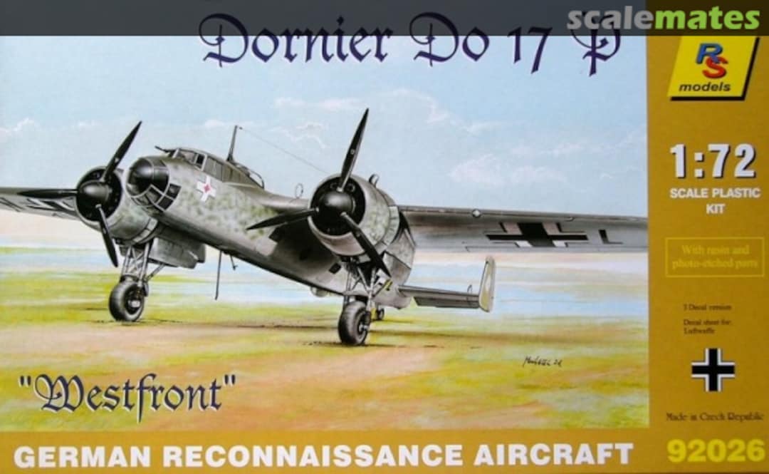 Boxart Dornier Do 17 P "Westfront" 92026 RS Models Boxart Dornier Do 17 P "Westfront" 92026 RS Models