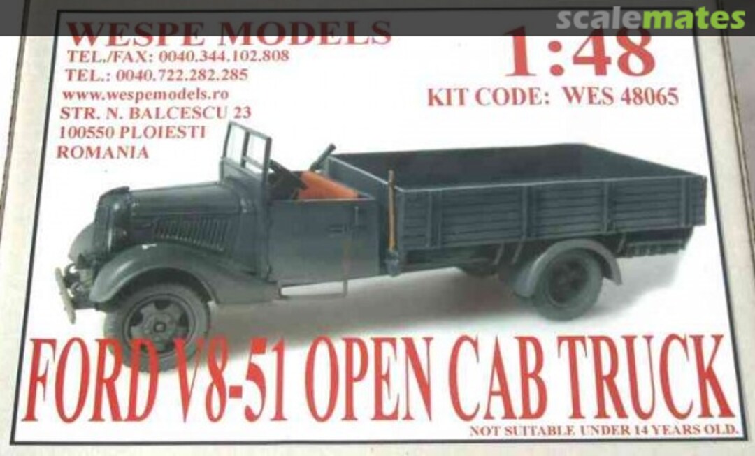 Boxart Ford V8-51 Open Cab Truck WES 48065 Wespe Models Boxart Ford V8-51 Open Cab Truck WES 48065 Wespe Models