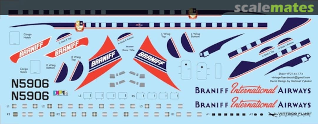 Boxart DC-7C Braniff International VFD072-174 Vintage Flyer Decals Boxart DC-7C Braniff International VFD072-174 Vintage Flyer Decals