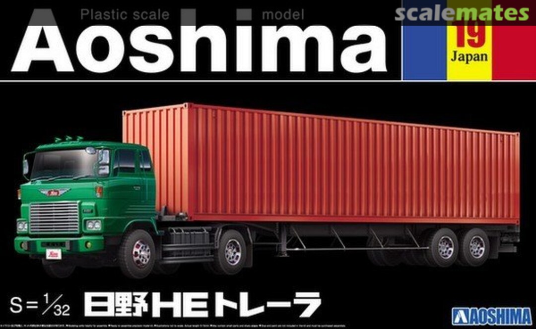 Boxart Hino HE Series Tractor, Container Trailer 009895 Aoshima Boxart Hino HE Series Tractor, Container Trailer 009895 Aoshima