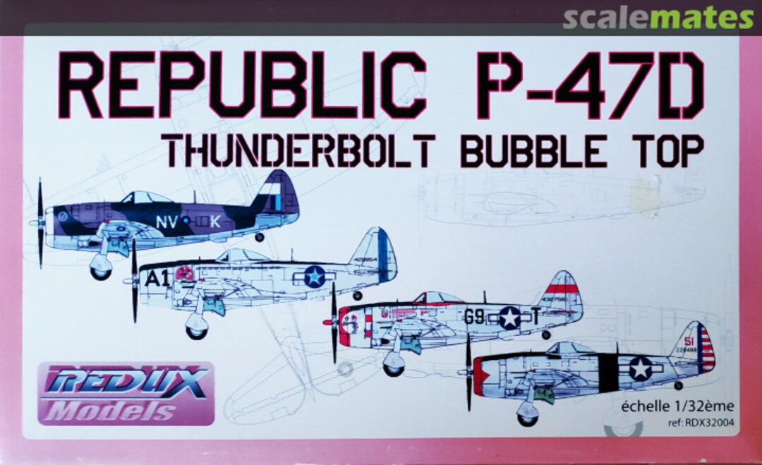 Boxart Republic P-47D Thunderbolt Bubble Top RDX32004 Redux Boxart Republic P-47D Thunderbolt Bubble Top RDX32004 Redux