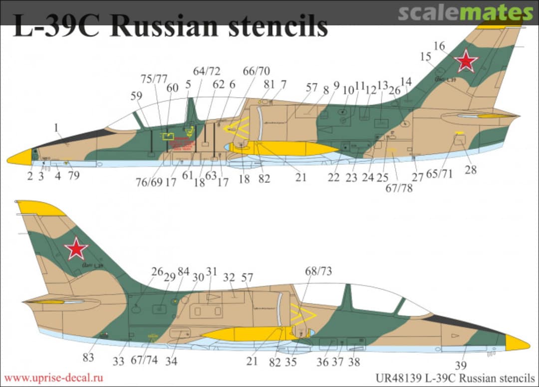 Boxart L-39C Albatros Russian Stencils UR72139 UpRise Decal Boxart L-39C Albatros Russian Stencils UR72139 UpRise Decal