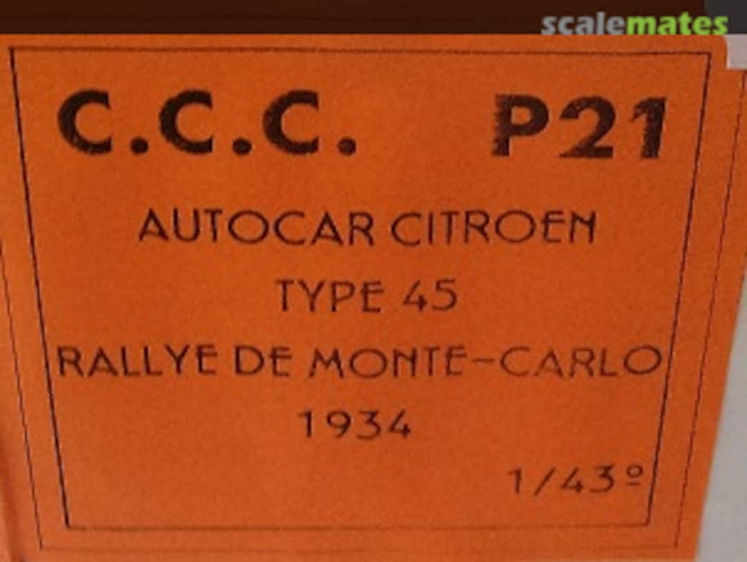 Boxart Citroën type P45 Autocar CCC P21 Chat C'Est Chouette