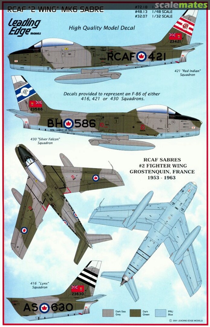 Boxart RCAF "2 WING" MK.6 Sabre 72.18 Leading Edge Boxart RCAF "2 WING" MK.6 Sabre 72.18 Leading Edge