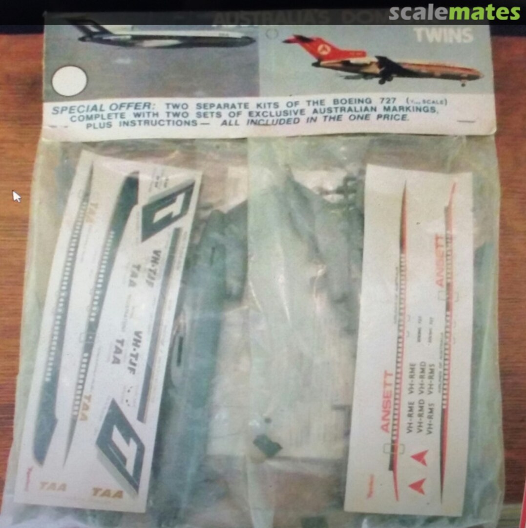 Boxart Boeing 727 Australia's Domestic Twins - TAA & Ansett Revell Boxart Boeing 727 Australia's Domestic Twins - TAA & Ansett Revell