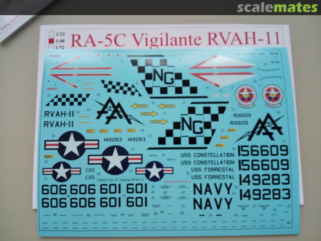 Contents RA-5C Vigilante with stencils UR4825 UpRise Decal Contents RA-5C Vigilante with stencils UR4825 UpRise Decal