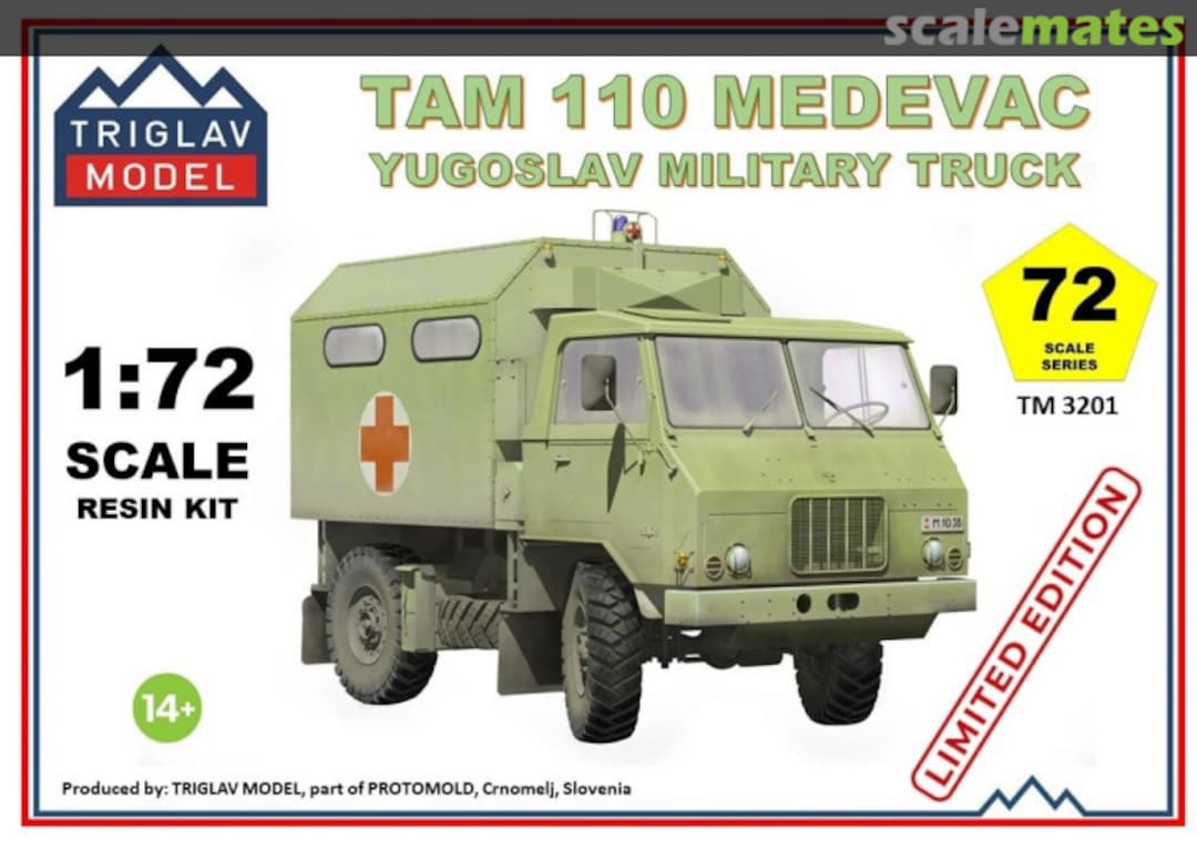 Boxart TAM 110 MedEvac army truck TM3201 Triglav model